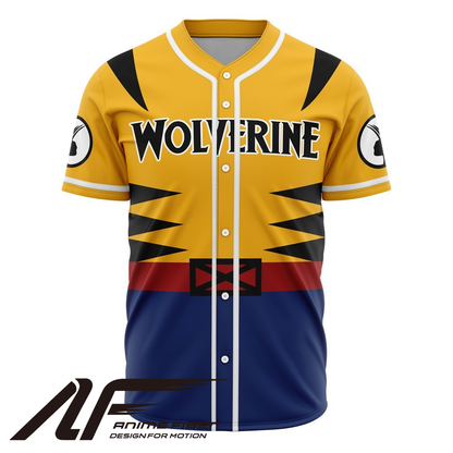 Front view of character-themed baseball jersey from Anime Fiber.