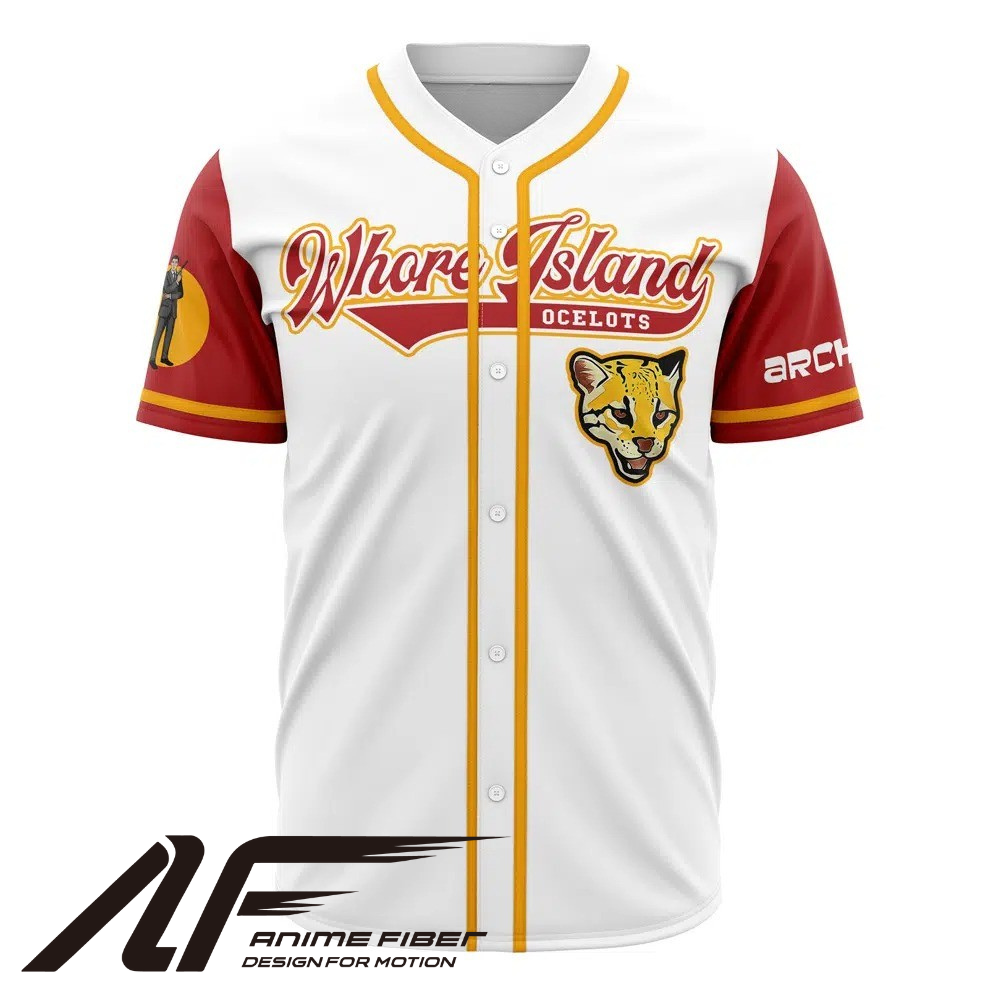 Whore Island Ocelots Baseball Jersey | Archer Jersey