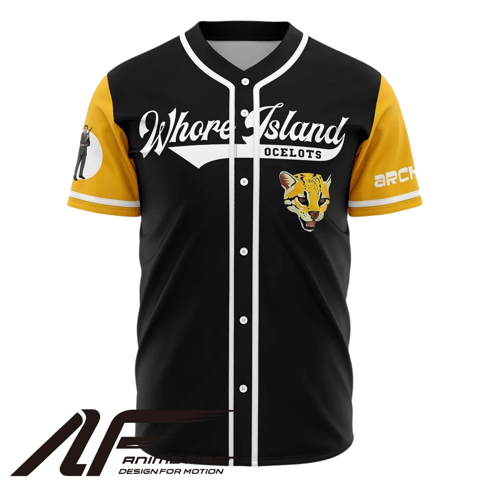 Whore Island Ocelots Baseball Jersey | Archer Jersey