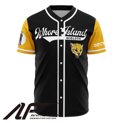 Whore Island Ocelots Baseball Jersey | Archer Jersey