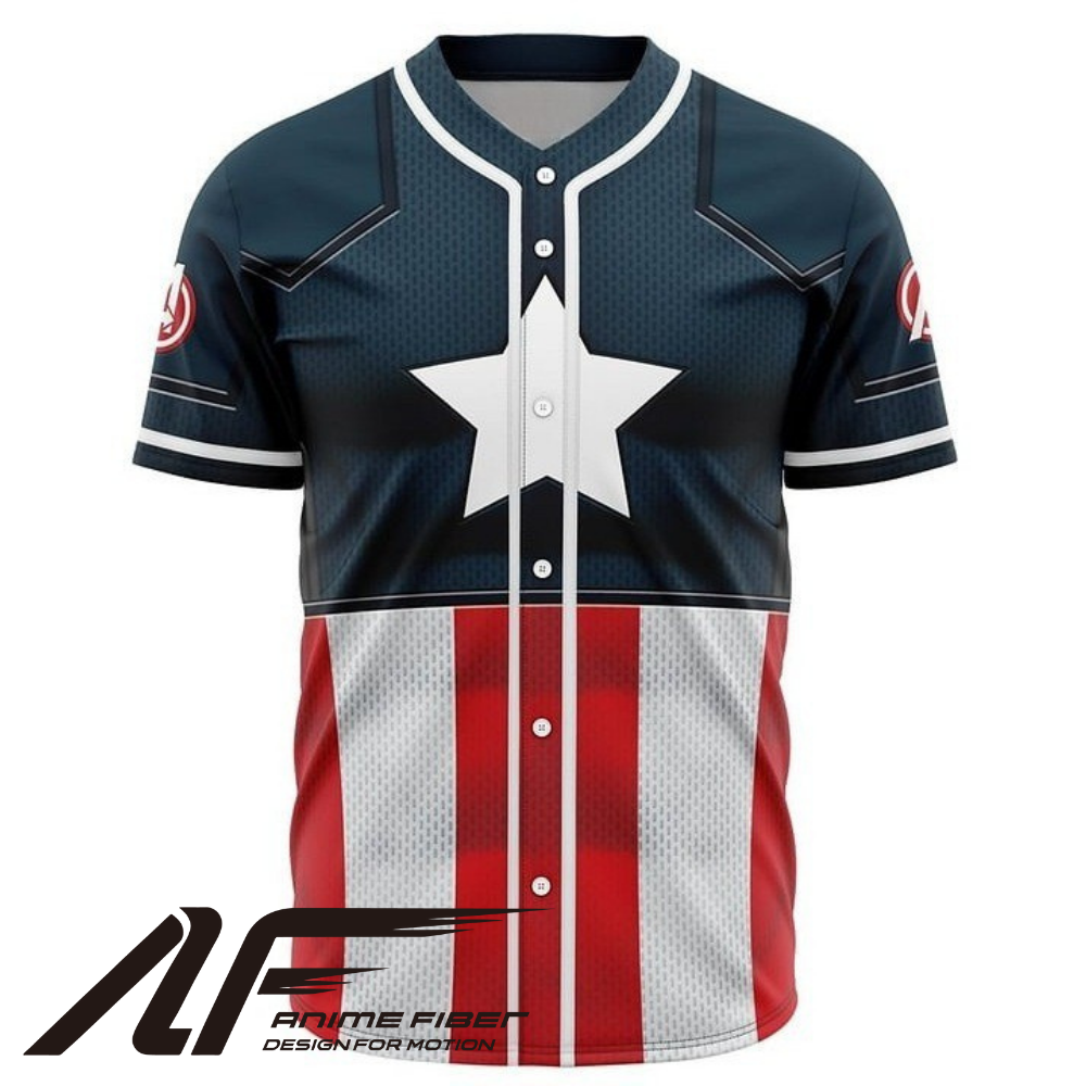 Captain Anime Baseball Jersey | Superhero Streetwear