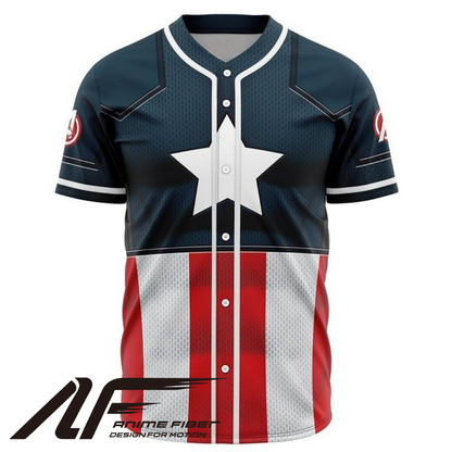 Captain Anime Baseball Jersey | Superhero Streetwear