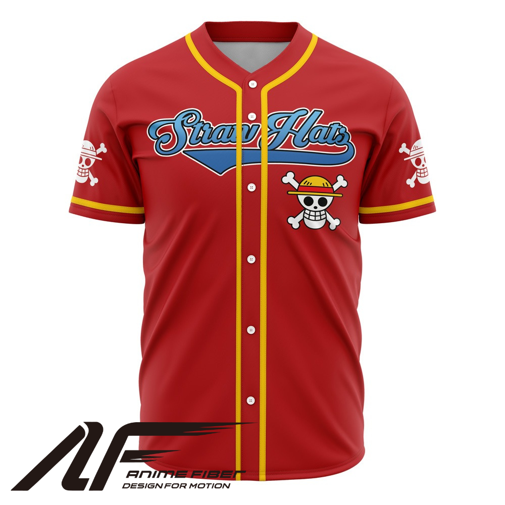 Straw Hat Pirates V2 Baseball Jersey | One Piece Anime Jersey