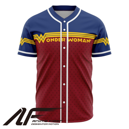 Wonder Woman Baseball Jersey | DC Anime Jersey