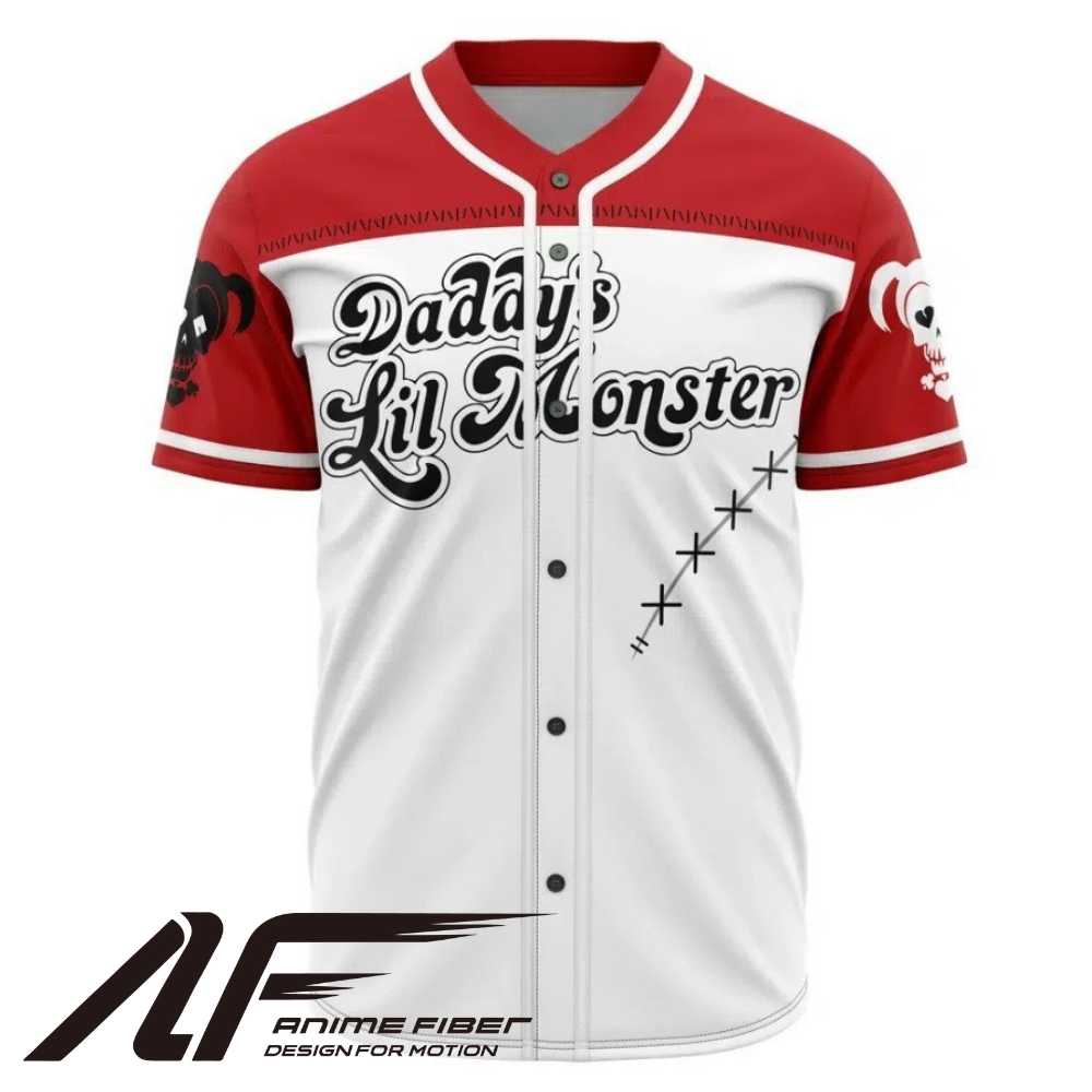 Daddy's Lil Monster Anime Baseball Jersey | Harley Quinn Streetwear