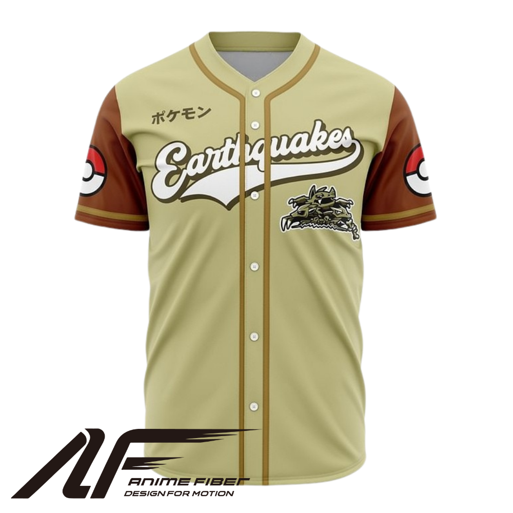 Earthquakes Baseball Jersey | Pokémon Anime Jersey