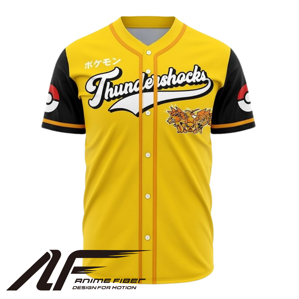 Thundershocks Baseball Jersey | Pokémon Anime Jersey