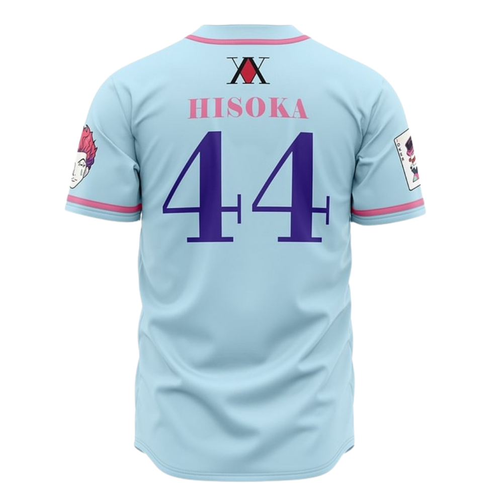 Hisoka Light Blue Baseball Jersey | Hunter x Hunter Anime Jersey