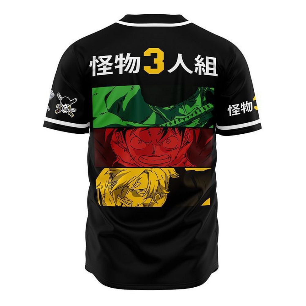 Monster Trio Anime Baseball Jersey | One Piece Streetwear