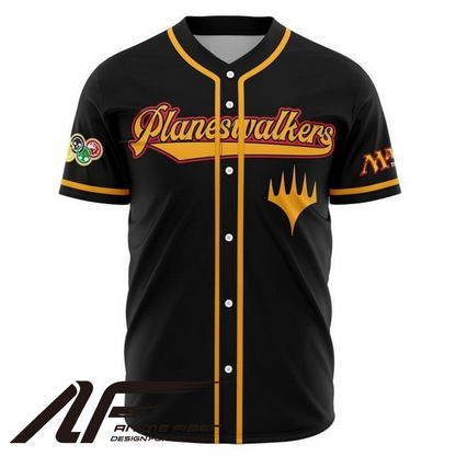 Front view of character-themed baseball jersey from Anime Fiber.