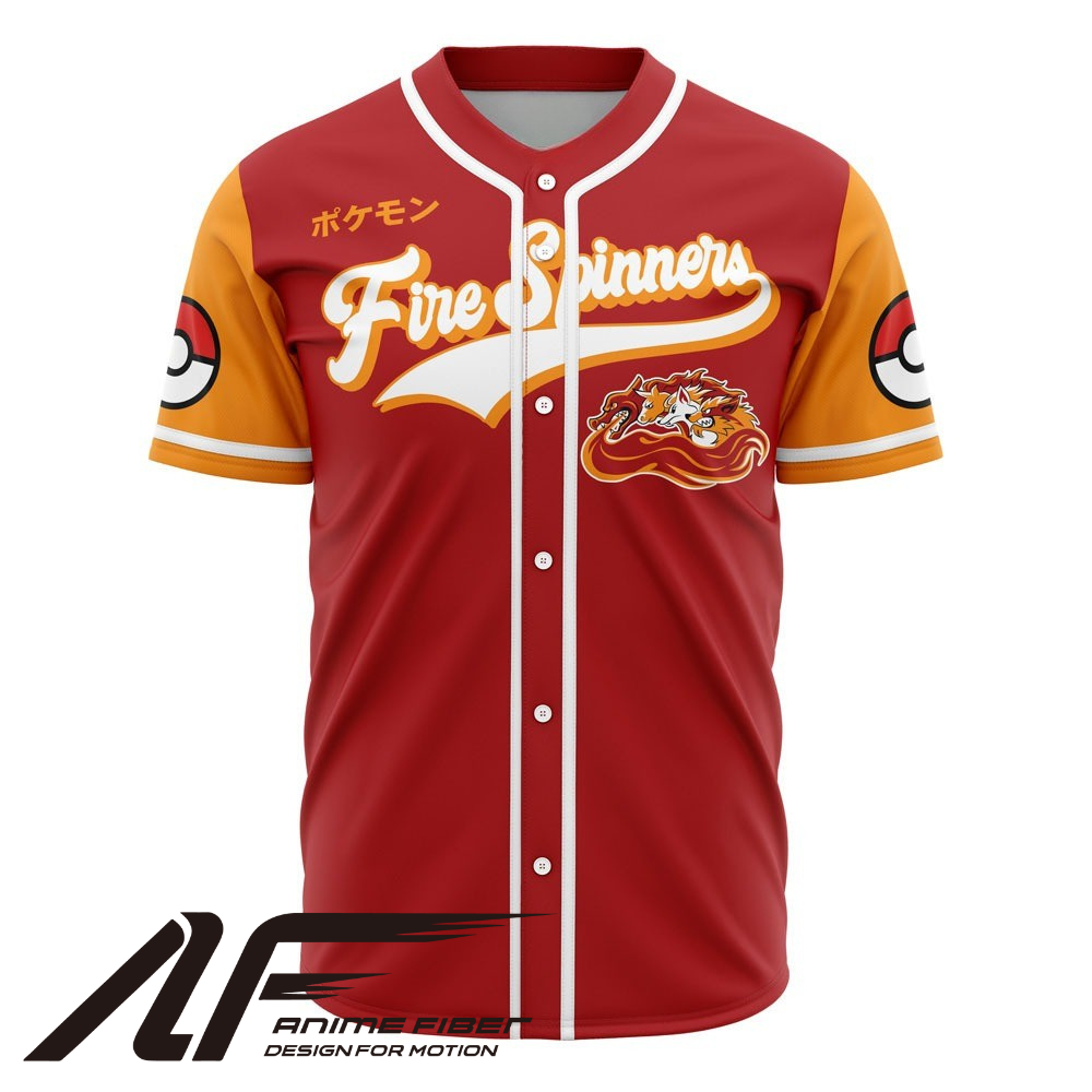 Fire Spinners Baseball Jersey | Pokémon Anime Jersey