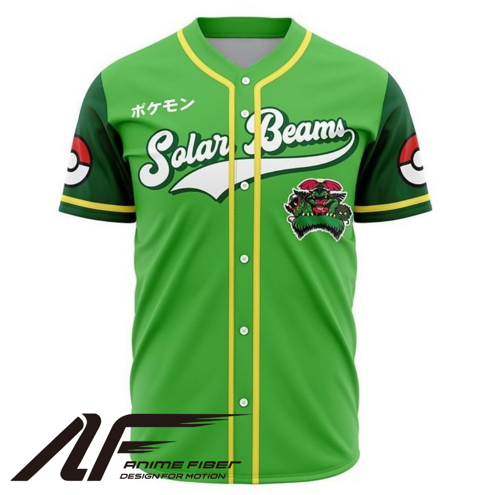 Solar Beams Baseball Jersey | Pokemon Anime Streetwear