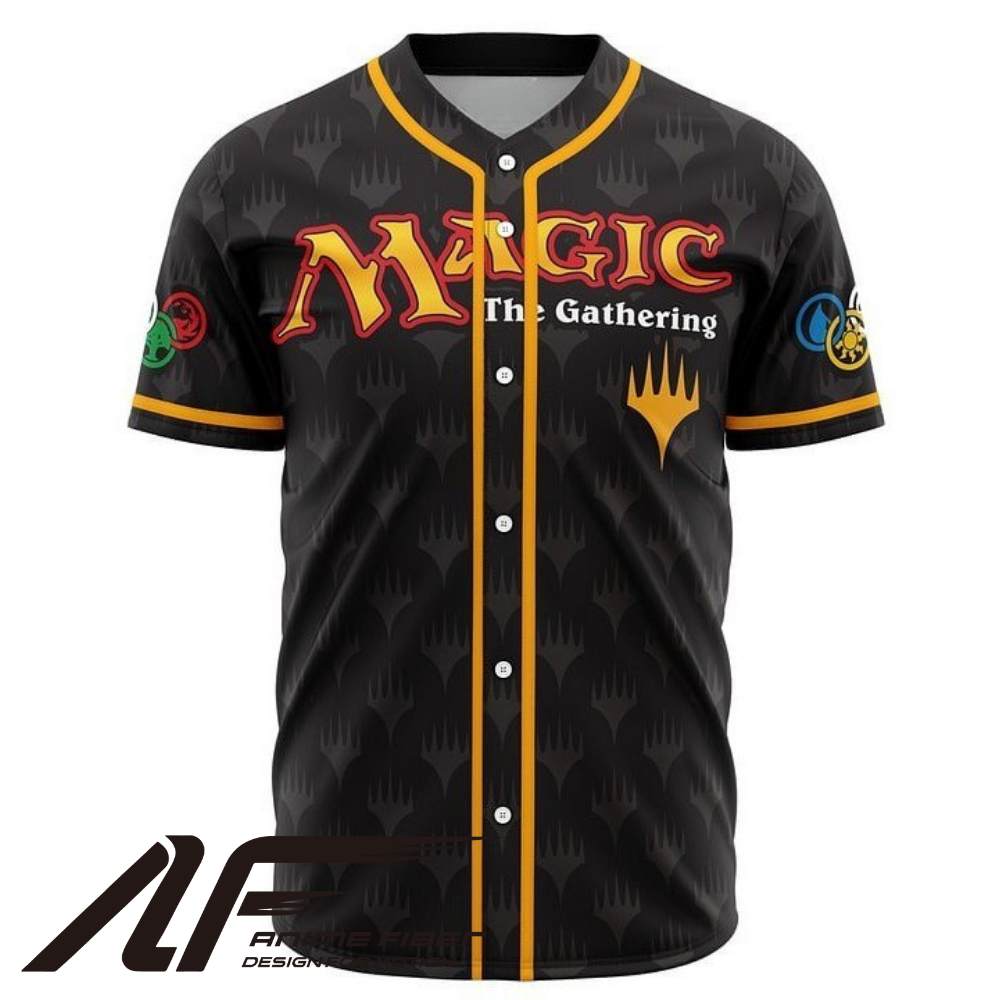 Front view of character-themed baseball jersey from Anime Fiber.