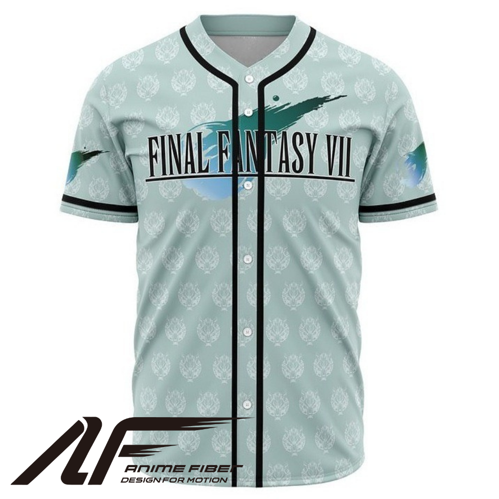 Front view of character-themed baseball jersey from Anime Fiber.