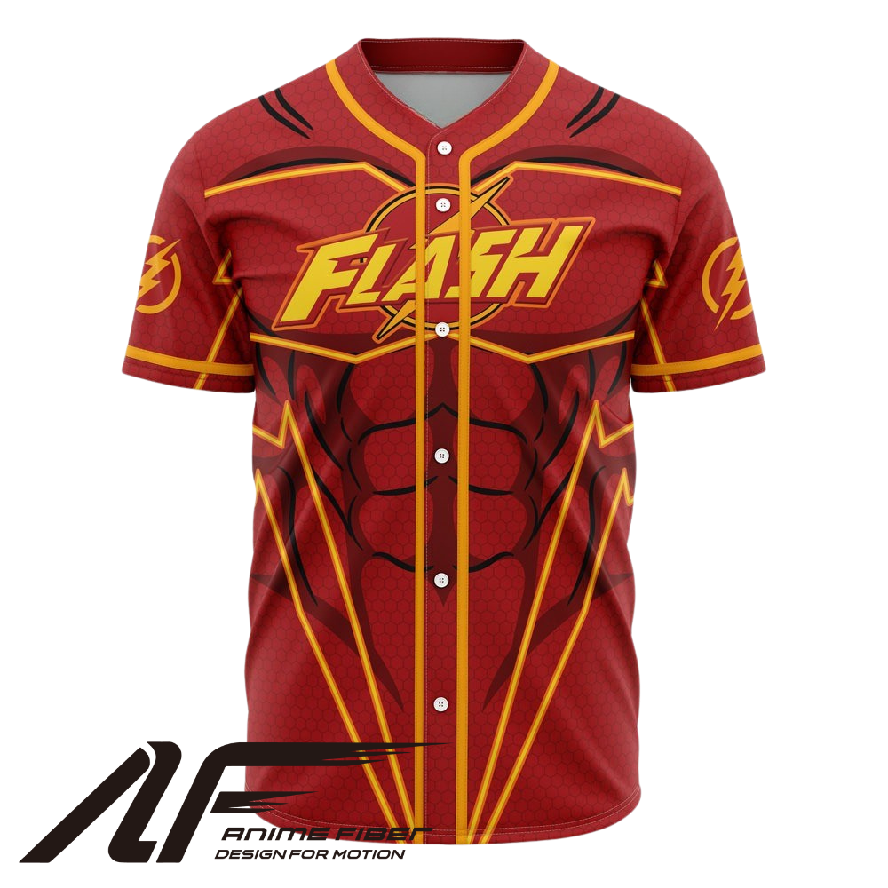 Front view of character-themed baseball jersey from Anime Fiber.