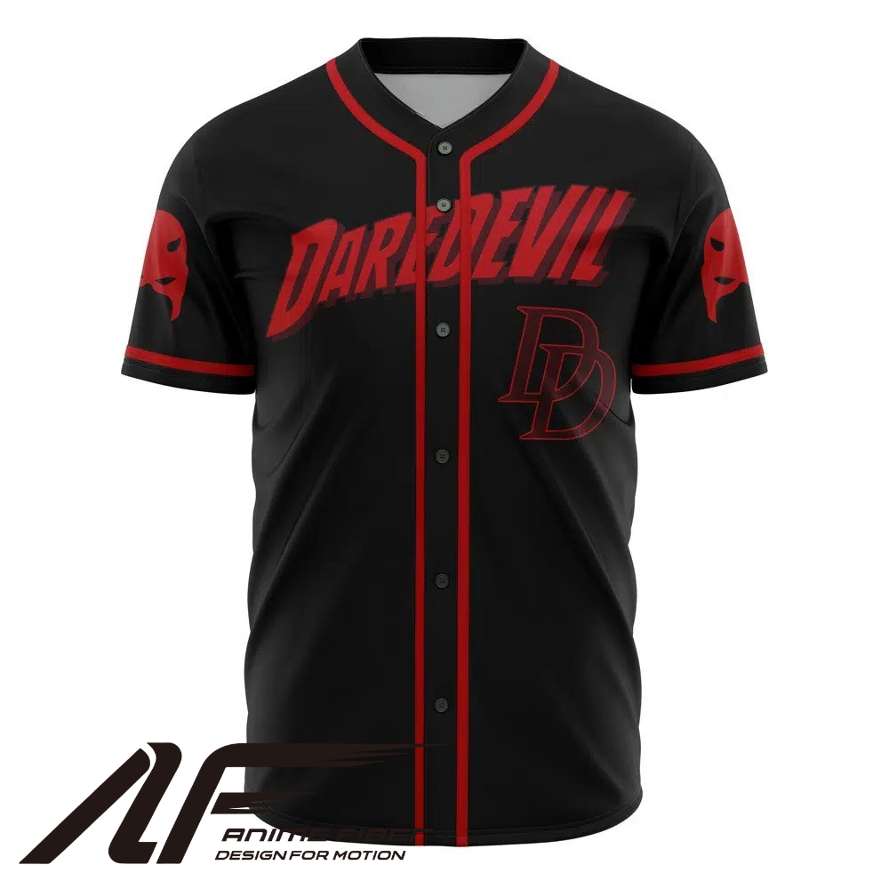 Front view of character-themed baseball jersey from Anime Fiber.