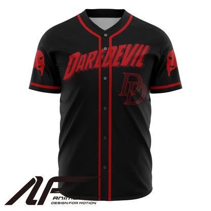 Front view of character-themed baseball jersey from Anime Fiber.