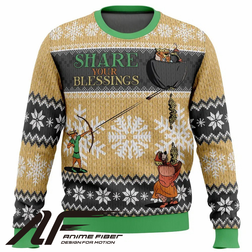 Robin Hood Share Your Blessings Christmas Sweatshirt