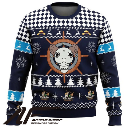 One Piece Straw Hat Pirates Ship Going Merry Christmas Sweatshirt