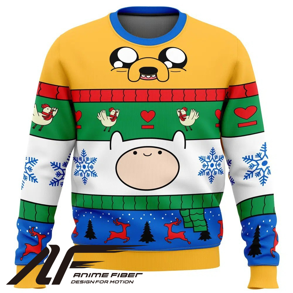 Adventure Time Christmas Finn and Jake Christmas Sweatshirt