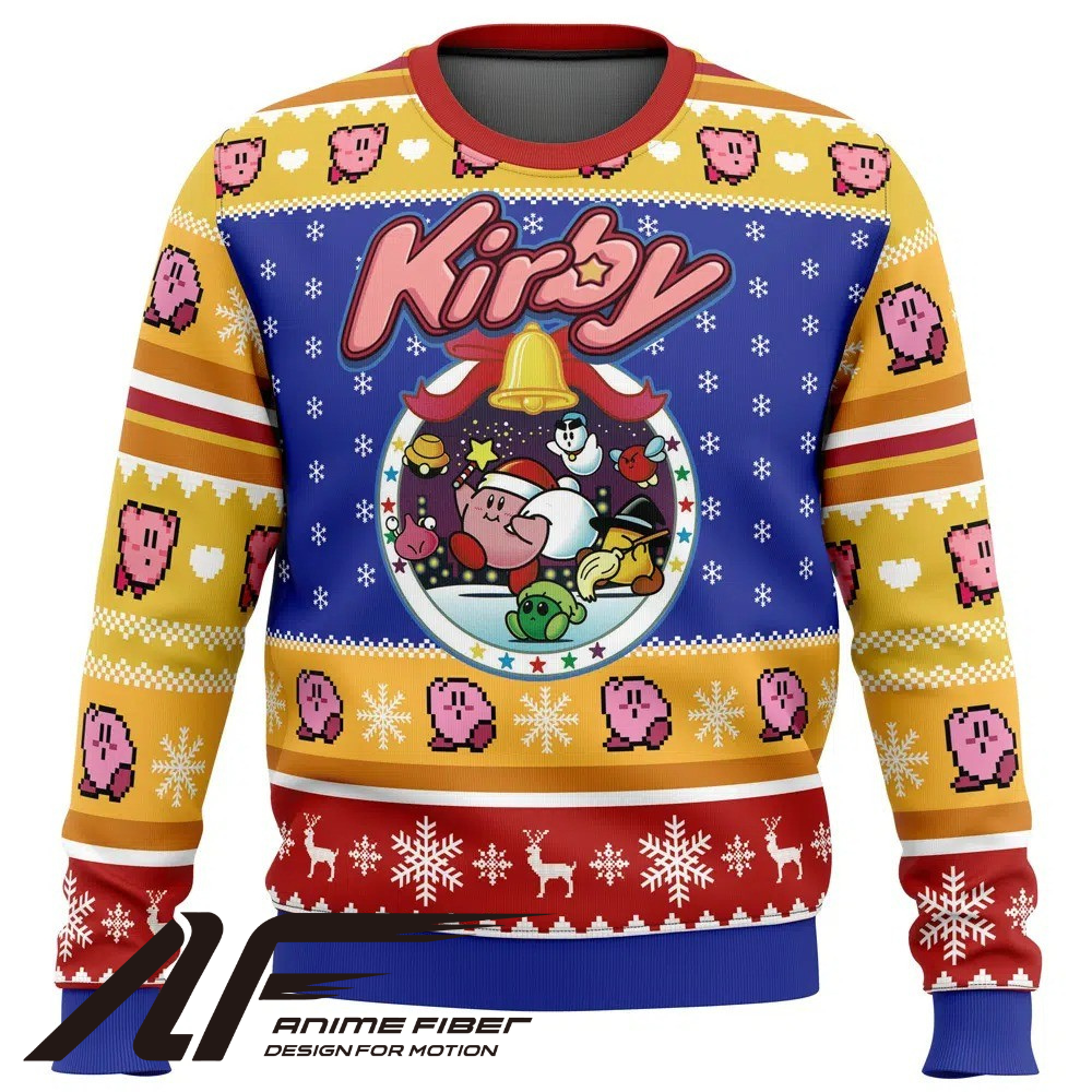 Kirby Pink Puff Christmas Sweatshirt