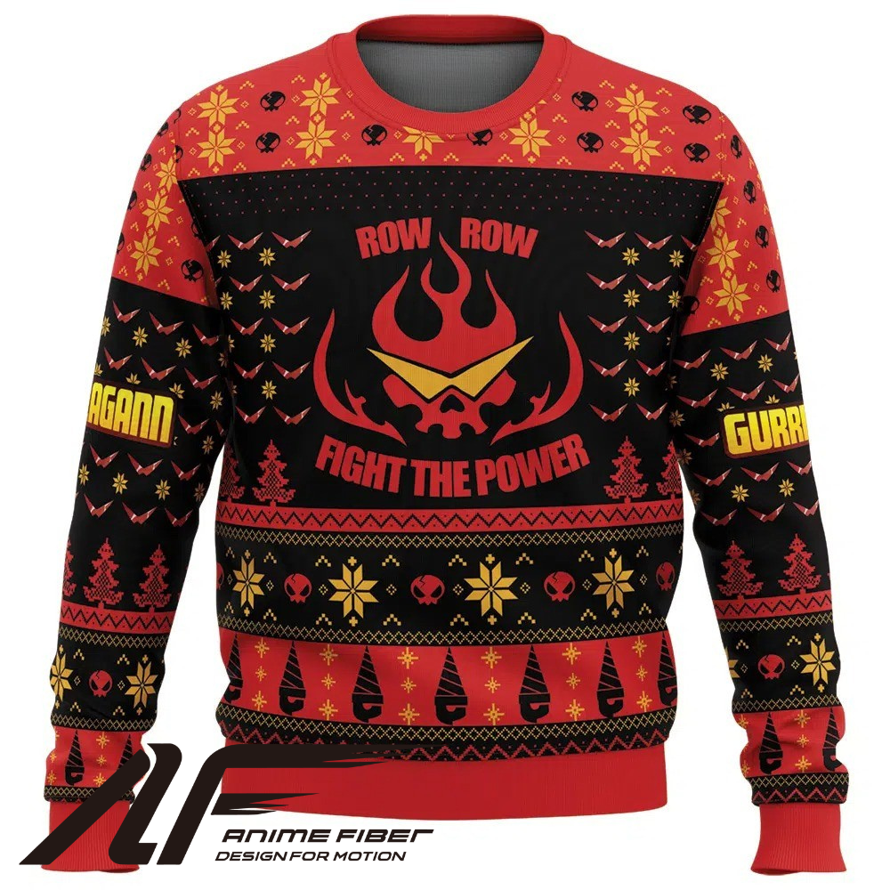 Gurren Lagann Fight The Power Christmas Sweatshirt