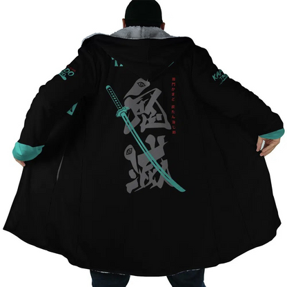 Demon Slayer Tanjiro Kamado Samurai Anime Hoodie Coat | Dream Cloak